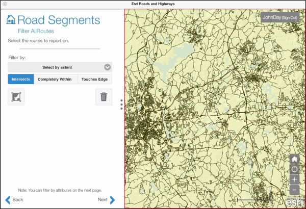 Selection by map extent Selection by map extent
